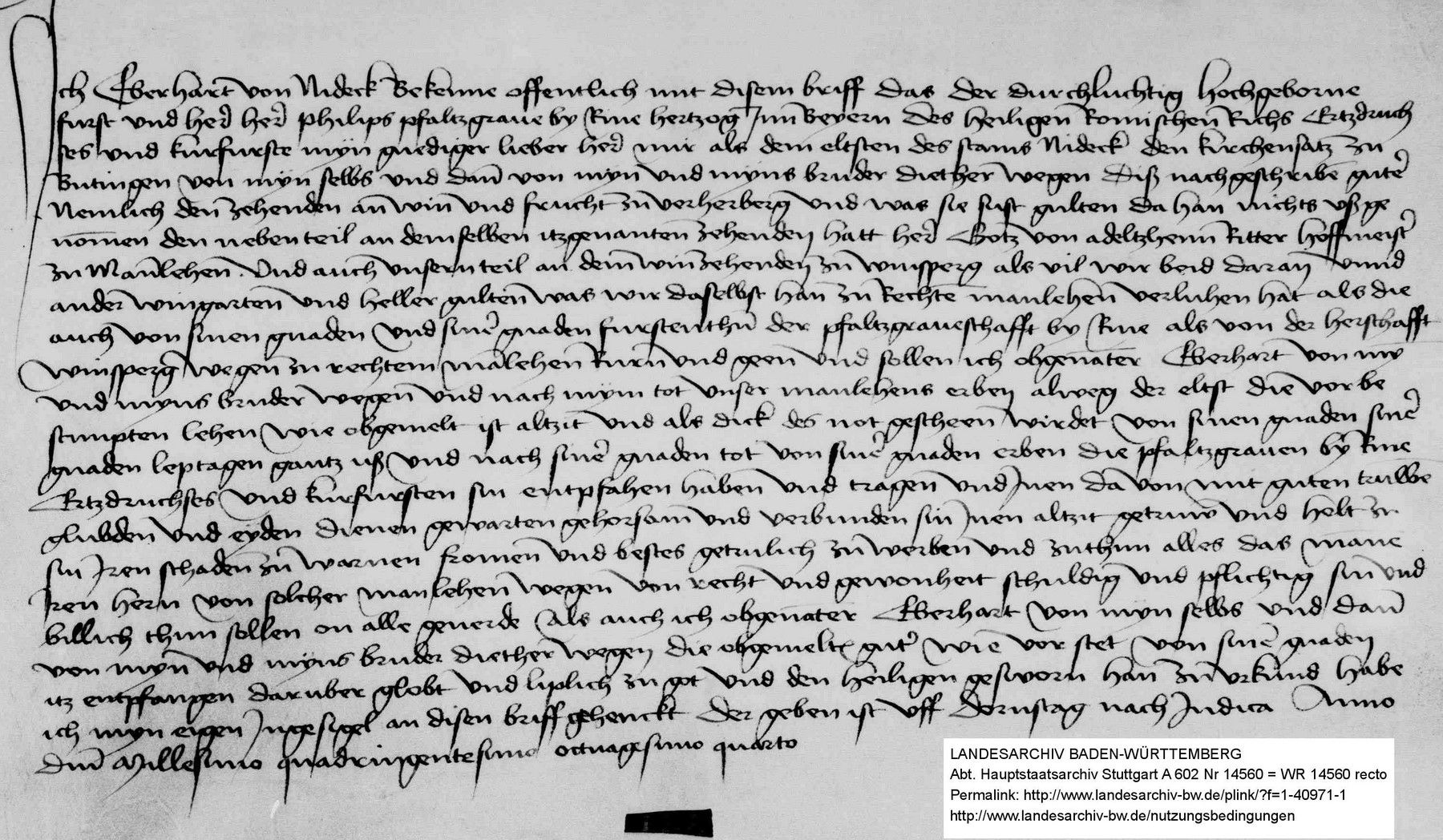 Diether v. Neideck Verrenberg 1484